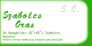 szabolcs oras business card